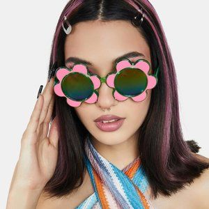 Dolls Kill Color Wave Flower Sunglasses